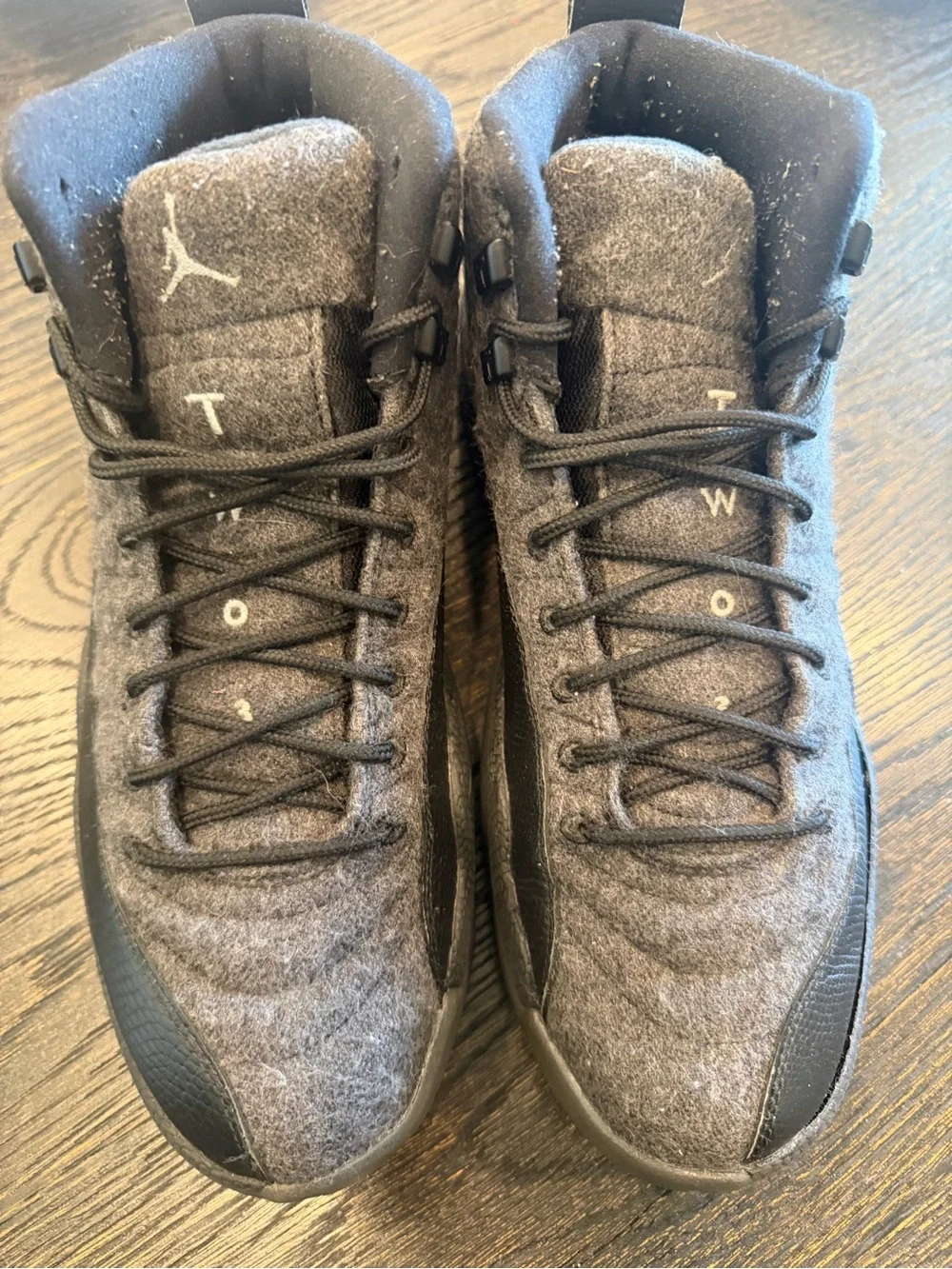 Air Jordan 12 Retro Wool BG Dark Grey Black Basketball Shoes size 9